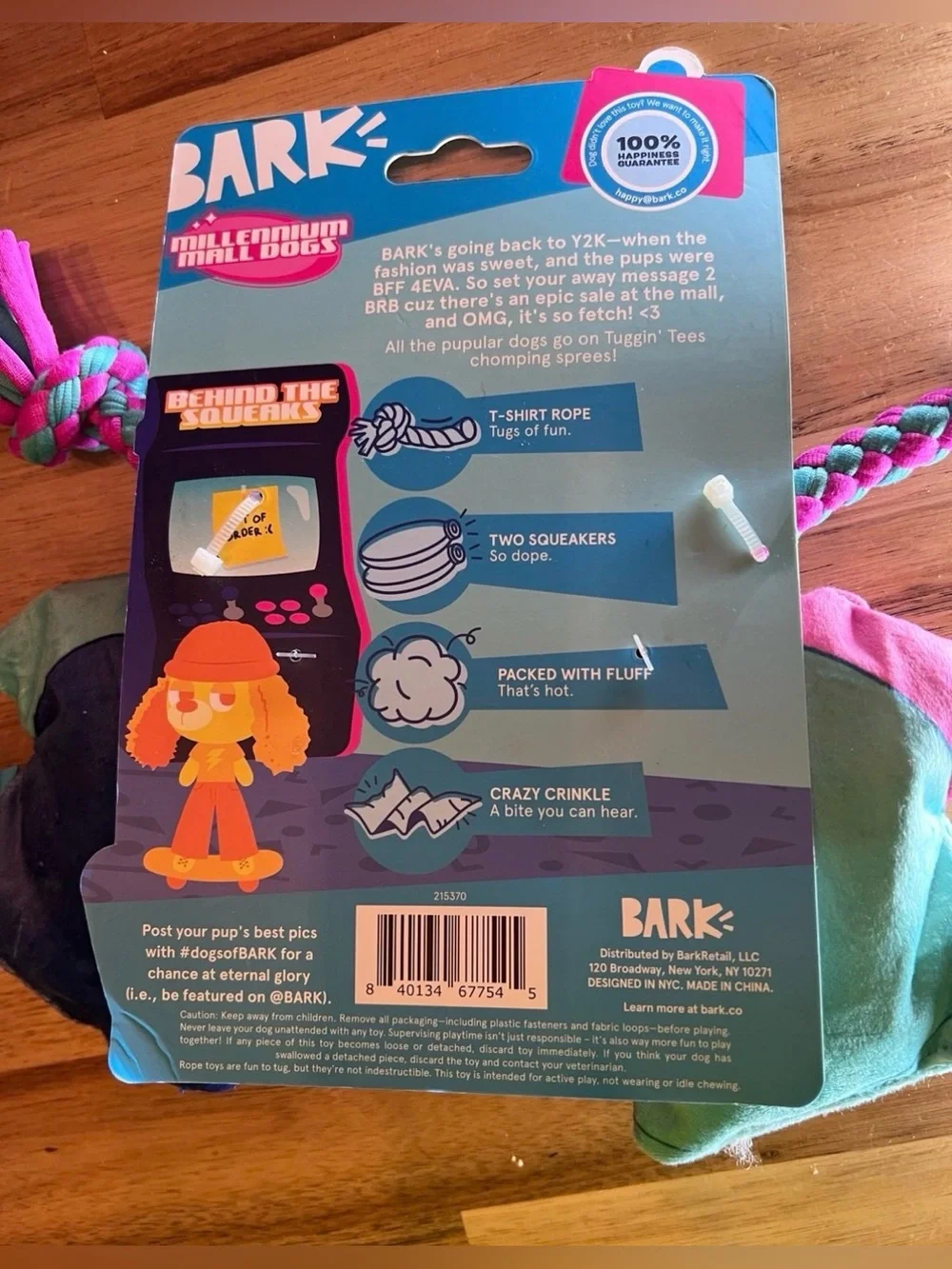 Bark T-shirts dog toy